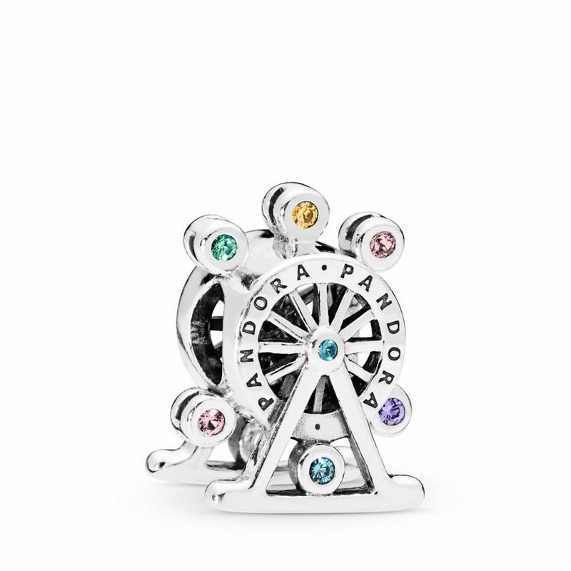 Pandora Ferris Wheel Charm - Sterling Silver/Blue/Mixed Stones - Canada | MN5829BW